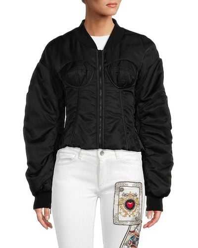 Dolce & Gabbana Ruched Cropped Corset Jacket - Black