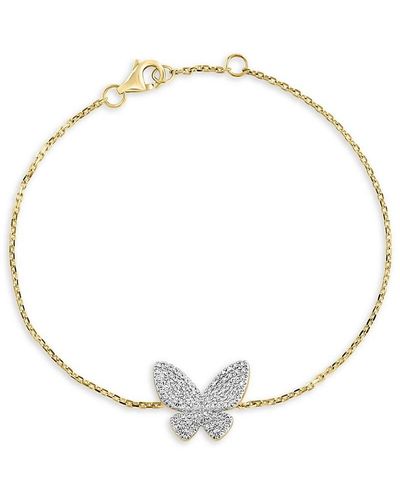 Effy ENY 14k Goldplated Sterling Silver & 0.38 Tcw Diamond Butterfly Bracelet - White