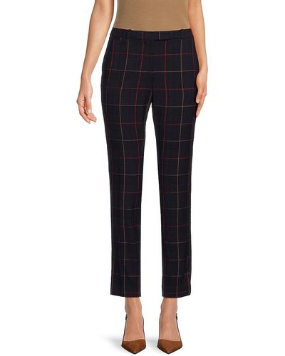 Tommy Hilfiger Plaid Cropped Trousers - Blue