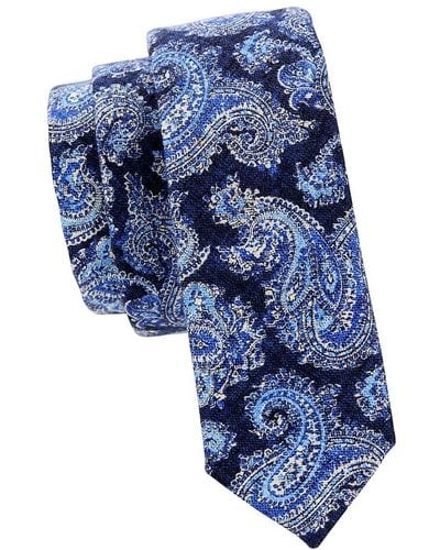 BOSS Paisley Wool Blend Tie - Blue