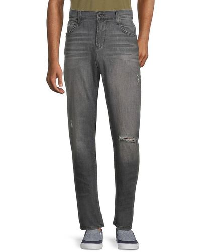Hudson Jeans Blake High Rise Distressed Slim Fit Jeans - Grey