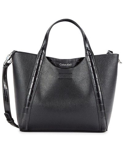 Calvin Klein Masonite Faux Leather Convertible Crossbody Bag - Black