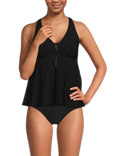 Miraclesuit Dahlia Sagitta Cutout Peplum Tankini Top - Black