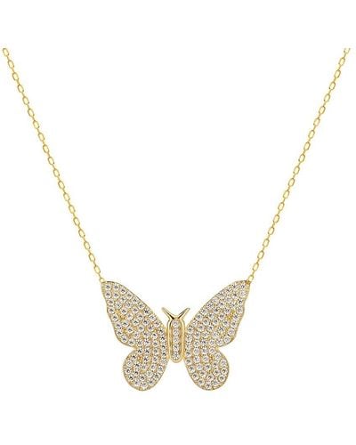 Gabi Rielle 14K Vermeil & Crystal Butterfly Pendant Necklace - Metallic