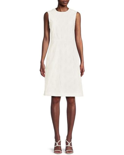Piazza Sempione Textured Knee Length A-line Dress - White