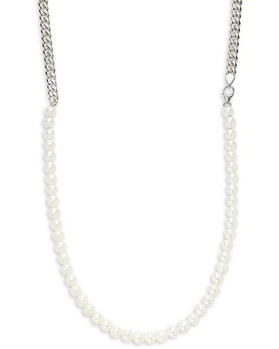 Effy Sterling Silver & 5mm Round Freshwater Pearl Necklace - White