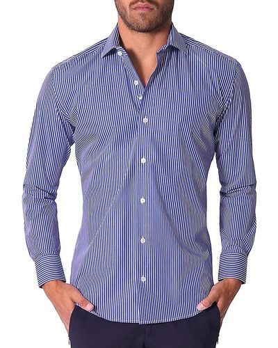 Bertigo Charlie Striped Shirt - Blue