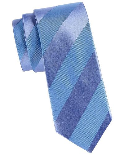 Saks Fifth Avenue Tone On Tone Striped Silk Tie - Blue