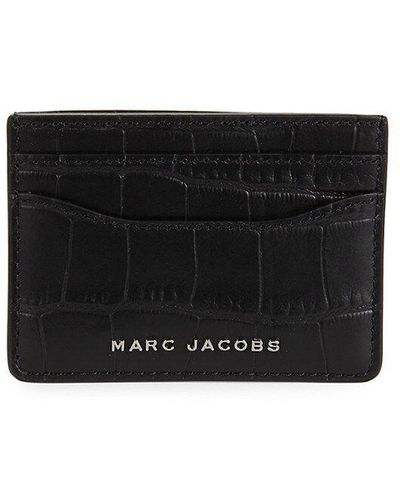 Marc Jacobs Logo Leather Card Case - Black