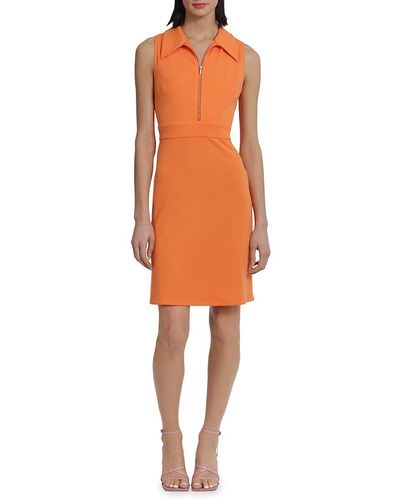 Donna Morgan Zip Polo Dress - Orange