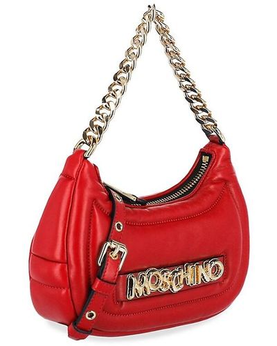 Moschino Balloon Leather Shoulder Bag - Red