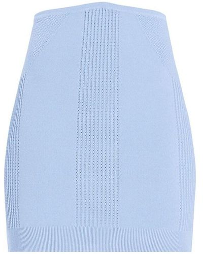 Hervé Léger Mixed Pointelle-knit Miniskirt - Blue