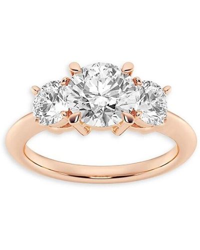 Saks Fifth Avenue Saks Fifth Avenue Build Your Own Collection 14k Rose Gold & Three Stone Lab Grown Diamond Engagement Ring - White