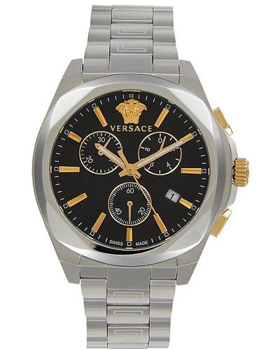 Versace 40mm Two Tone Stainless Steel Medusa Chronograph Bracelet Watch - Gray
