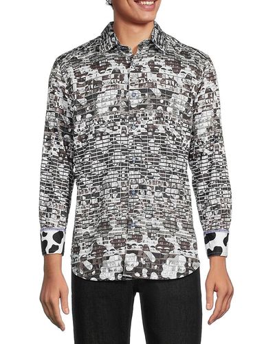 Robert Graham Andy's Toys Classic Fit Sport Shirt - Gray