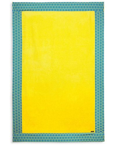 Kiton Aqua Geo Print Towel - Yellow