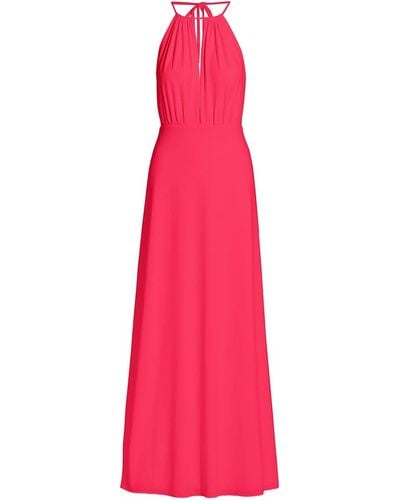 Halston Priscilla Jersey Halter Gown - Pink