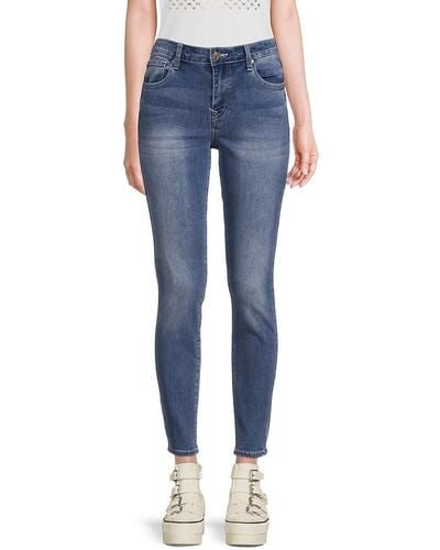 True Religion Jennie Mid Rise Faded Jeans - Blue