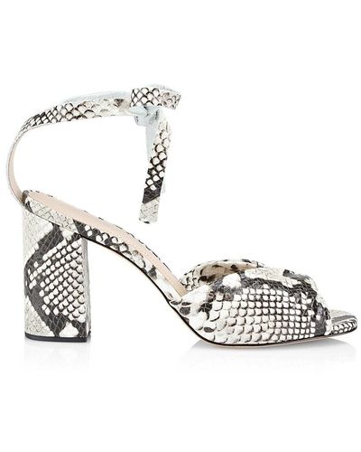 Saks Fifth Avenue Snakeskin-effect Leather Ankle Sandals - Multicolour