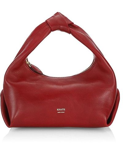 Khaite Beatrice Small Leather Hobo Bag - Red