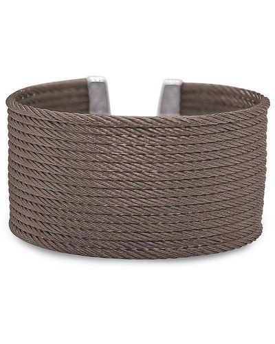 Alor Essential Cuffs Bronze Tone & Stainless Steel Cable Bracelet - Brown