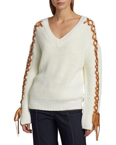 Cinq À Sept Selina Drop Shoulder Knit Sweater - Gray