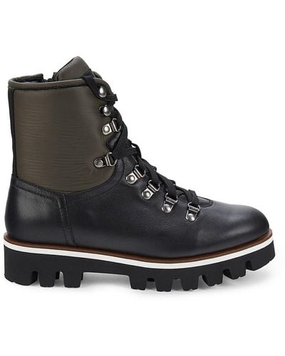Aquatalia Morena Colorblock Combat Boots - Black