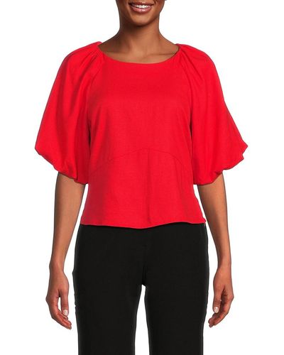 DKNY Puff Sleeve Top - Red