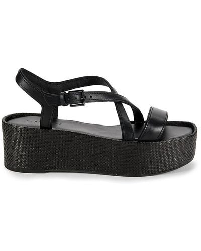 Sanctuary Dream Leather Platform Sandals - Black