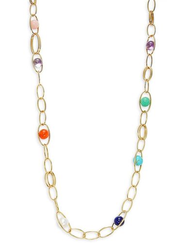 Ippolita Nova 18K, 10Mm Freshwater Pearl & Multi-Stone Oval Wire Link Necklace - Metallic