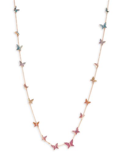 Swarovski Lilia Halskette Rose Goldtone Crystal Butterfly Station Necklace - Multicolour