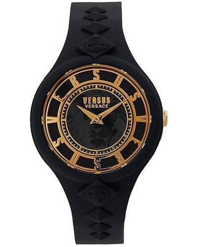 Versus 39Mm Stainless Steel & Silicone Watch - Black