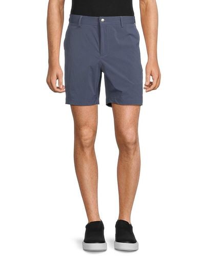 Onia Solid Flat Front Shorts - Blue