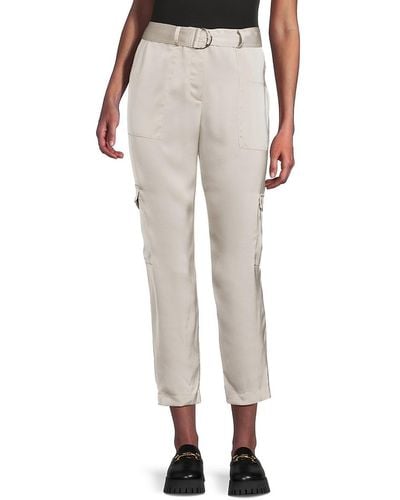 Calvin Klein Belted Satin Cargo Trousers - Blue
