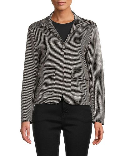 Max Studio Double Knit Textured Jacket - Grey