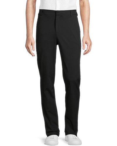 Ted Baker Bayonne Flat Front Straight Pants - Black
