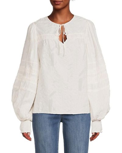 Ramy Brook Kyle Puff Sleeve Peasant Blouse - White