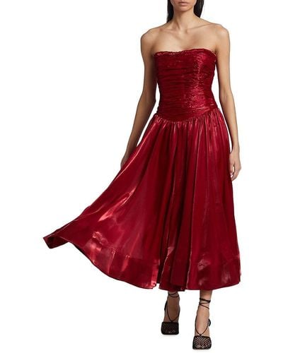 Aje. Regent Drop Waist Midi Dress - Red