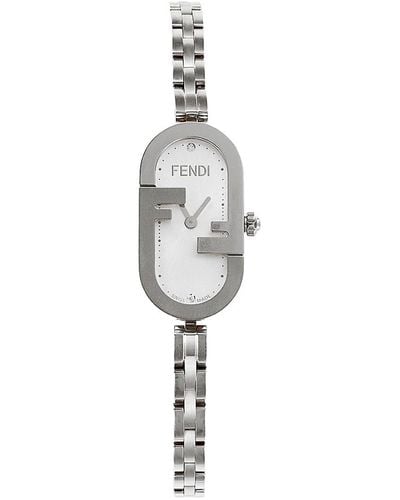 Fendi O'lock 28.3mm Stainless Steel & 0.03 Tcw Diamond Wrap Bracelet Watch - White