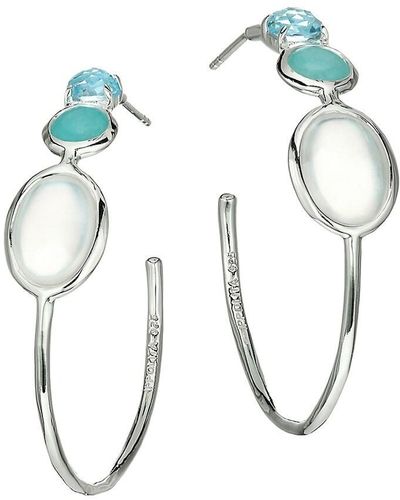 Ippolita Rock Candytm Luce Sterling Silver & Multi Stone Half Hoop Earrings - White