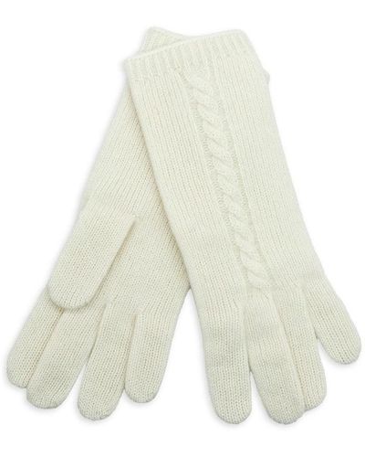 Portolano Textured Cashmere Gloves - White