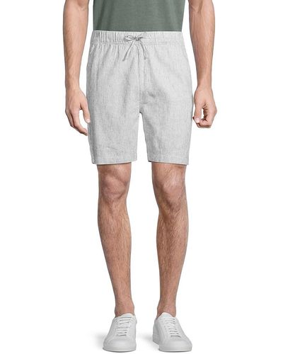 Onia Flat Front Linen Blend Shorts - Grey