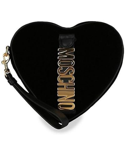 Moschino Velvet Heart Shaped Wristlet - Black