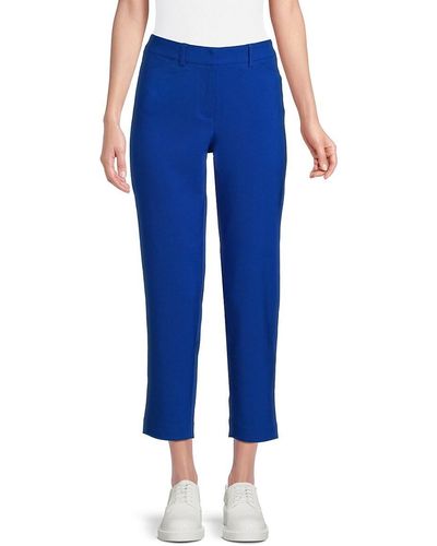 Nanette Lepore Solid Cropped Trousers - Blue