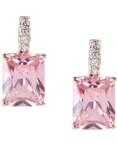 CZ by Kenneth Jay Lane Look Of Real 14k Goldplated & Cubic Zirconia Drop Earrings - Pink