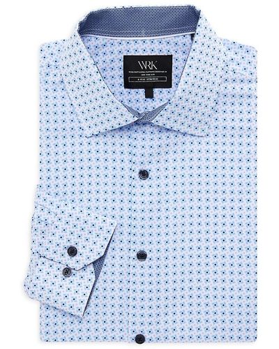 W.r.k. Geometric Print Dress Shirt - Blue
