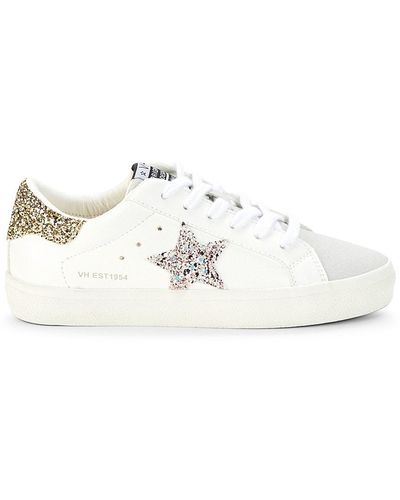Vintage Havana Summer Star Patch Perforated Sneakers - White
