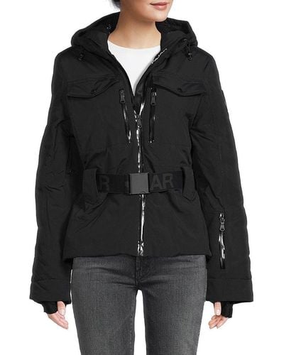 Pajar Active Collection Logo Belted Hooded Zip Up Jacket - Black