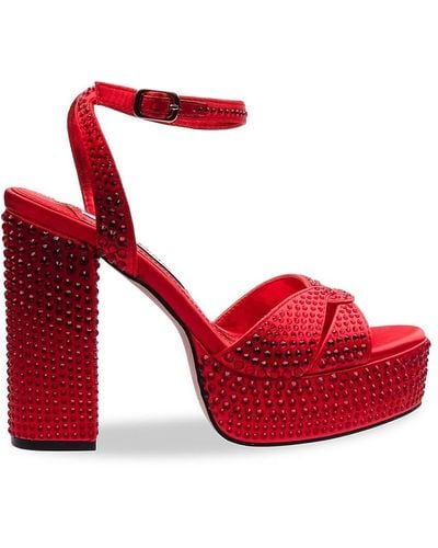 Lady Couture Doll Studded Platform Sandals - Red
