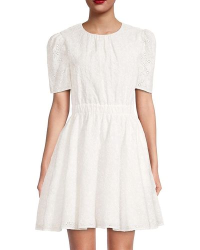 Jason Wu Eyelet Roundneck Mini Dress - White